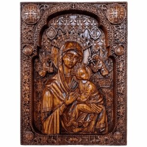 Ікона Божої Матері 21*17 см різьблена