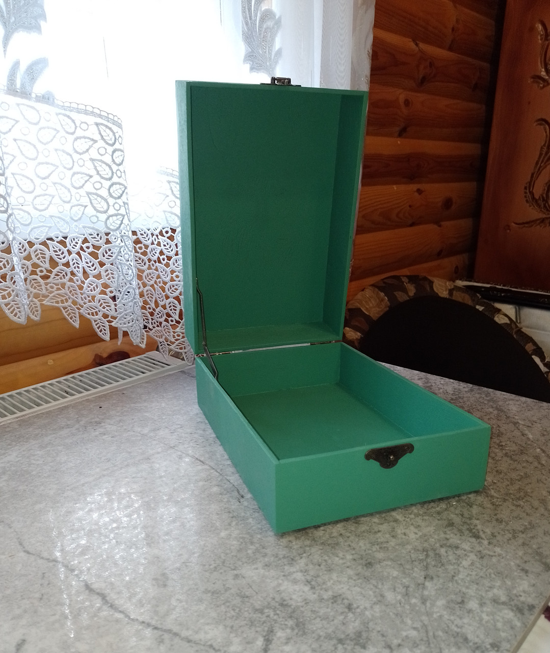 Подарункова коробка з дерева 20*30*18 3 Коробки из дерева для подарков зеленого цвета
